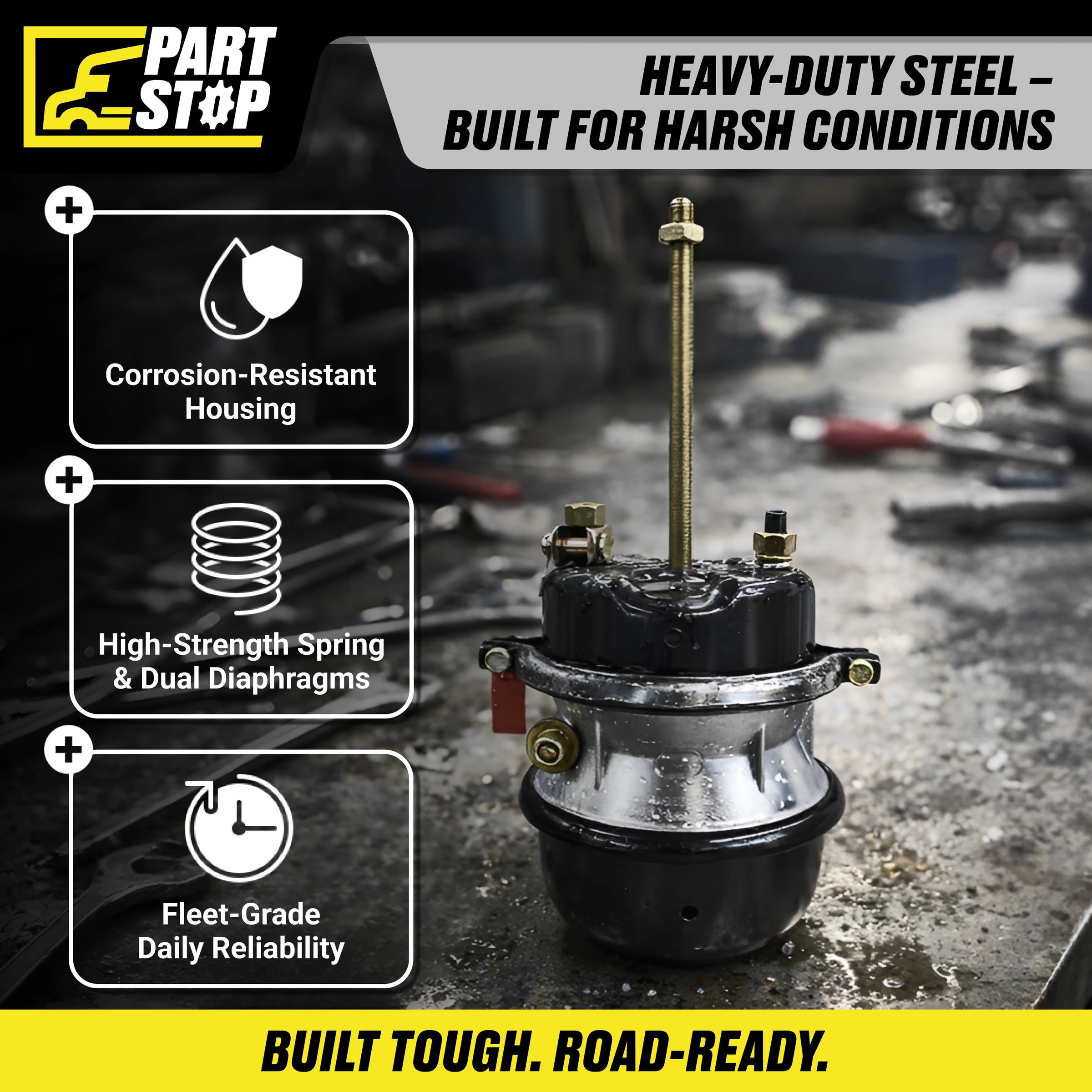 T3030DD Fits Bendix/Haldex Air Brake Chamber Fit Semi trucks and Trailers — infographic