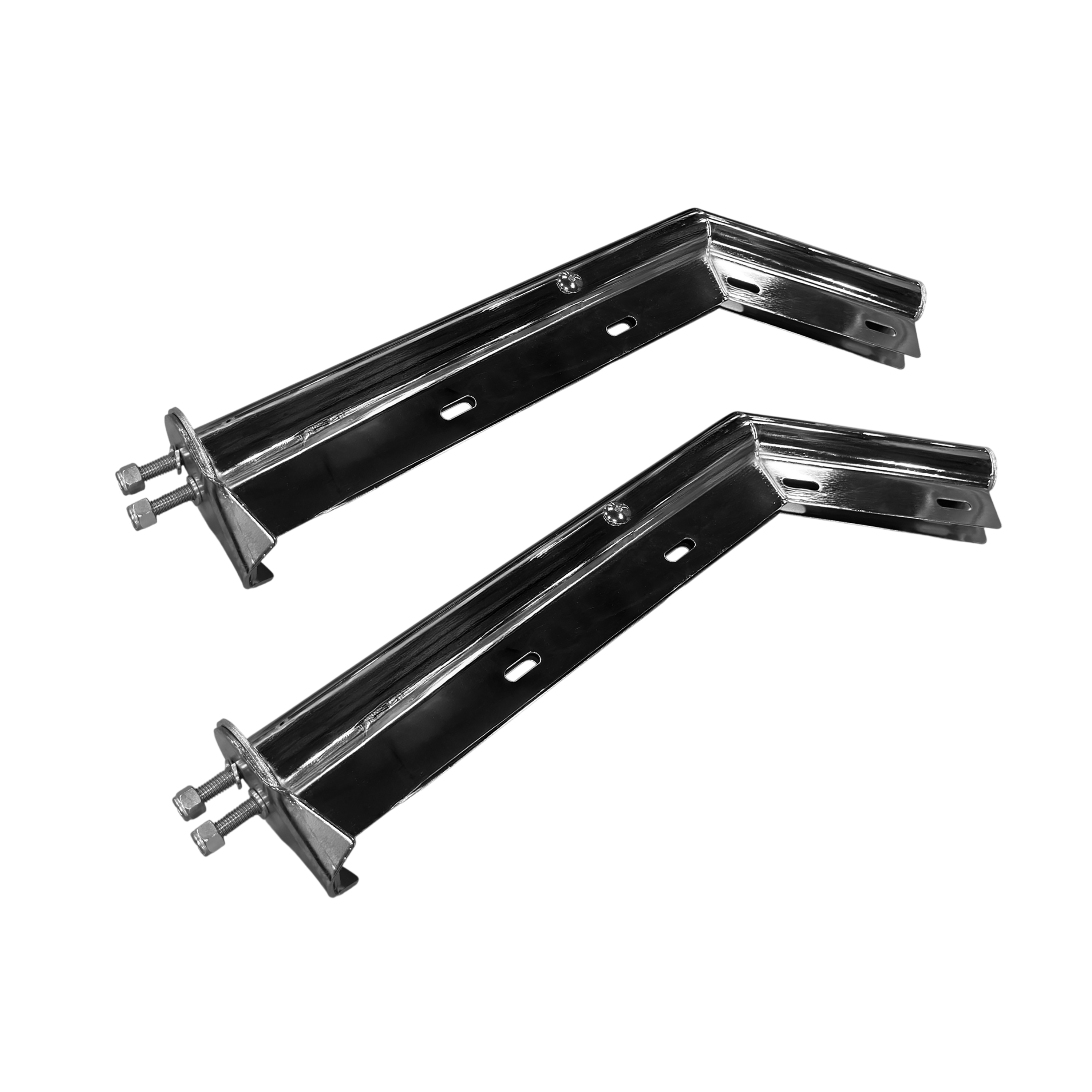 27-1/2" 45° Angled Mud Flap Hanger Pair (1-1/8" Bolt) - Chrome Plated — photo 2