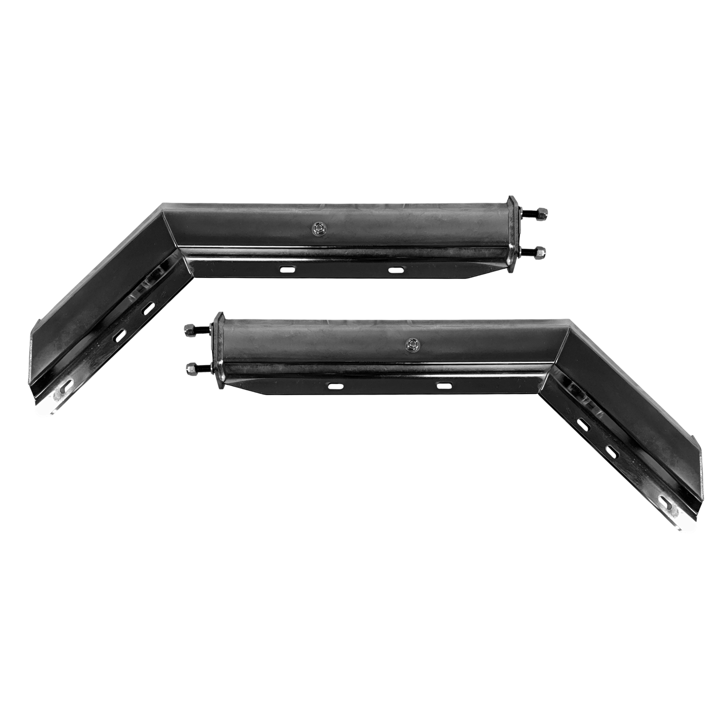 30" 45° Angled Mud Flap Hanger Pair - Chrome Plated