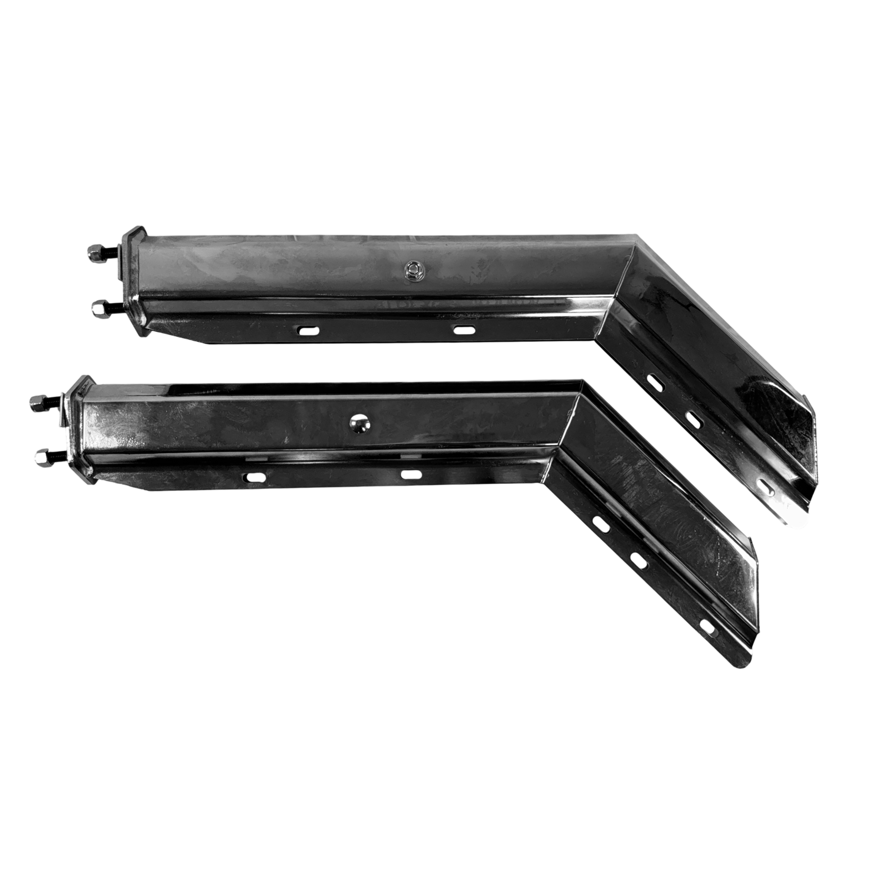 30" 45° Angled Mud Flap Hanger Pair - Chrome Plated — photo 2