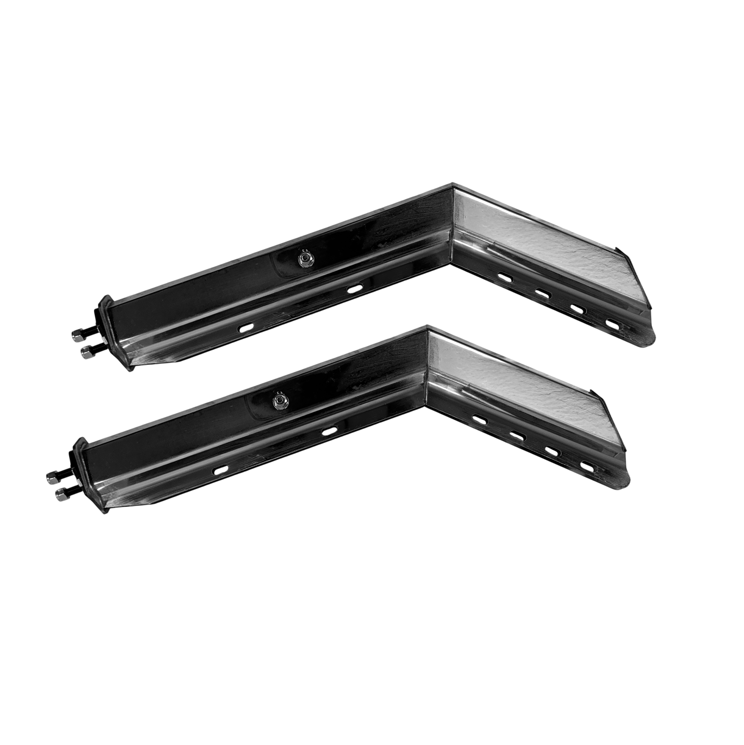 30" 45° Angled Mud Flap Hanger Pair - 430 Stainless Steel