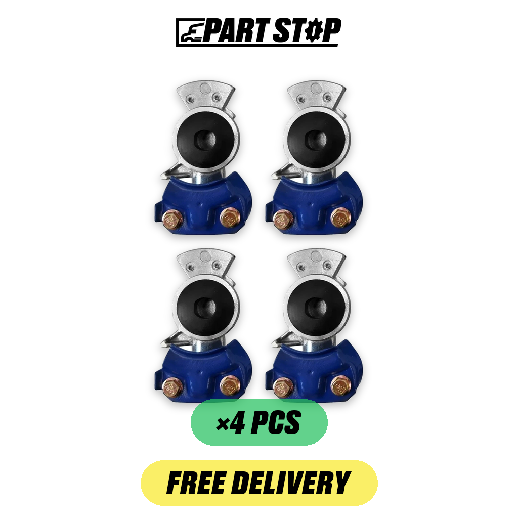 Standard 1/2” Service Gladhand Coupler Blue Color — 4-Pack — pack photo 2