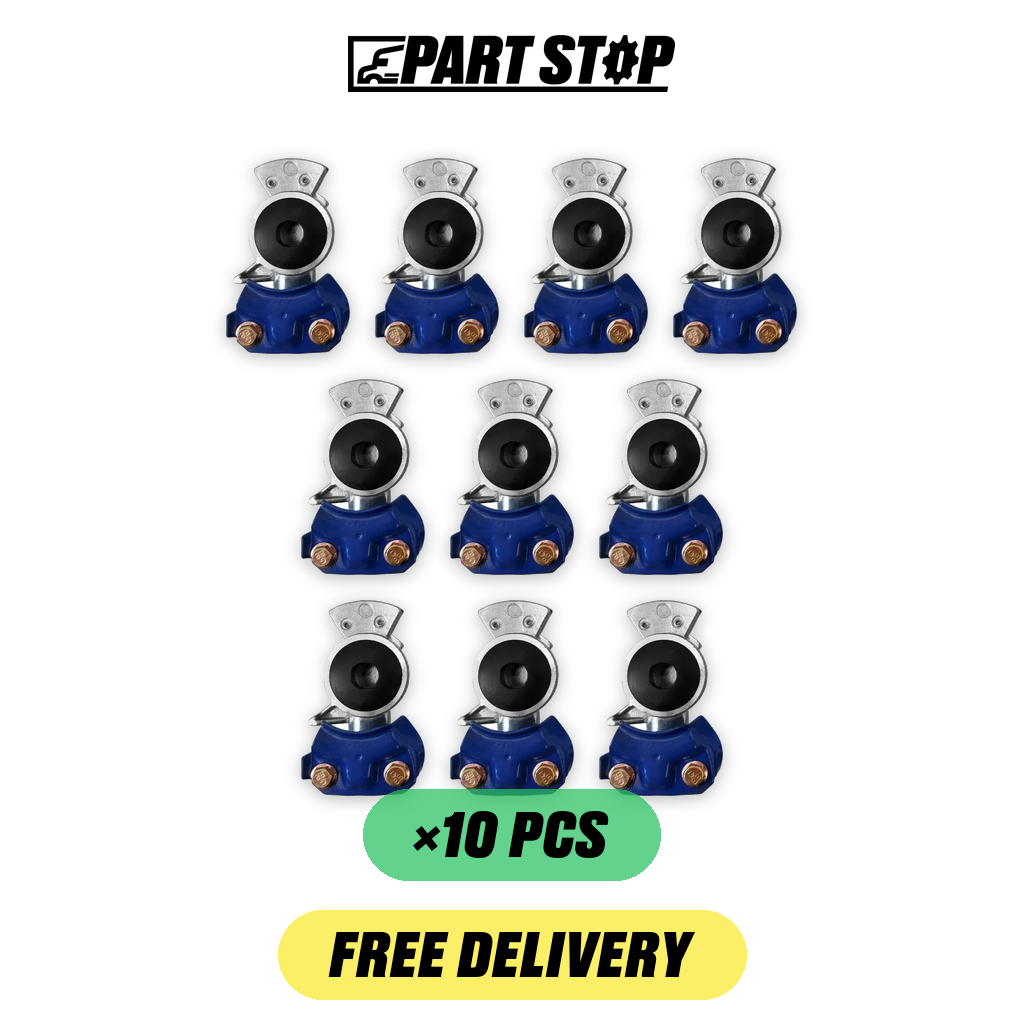 Standard 1/2” Service Gladhand Coupler Blue Color — 10-Pack — pack photo 2