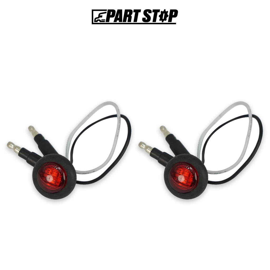 3/4" Small Round LED Side Marker Lights Red Truck Trailer Cl — 2-Pack