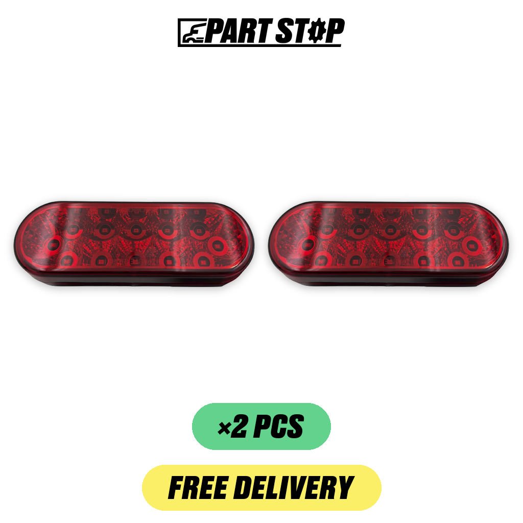 LED Trailer Tail Light 6" Red 10 DOT Replacement For Trailer — 2-Pack — pack photo 2