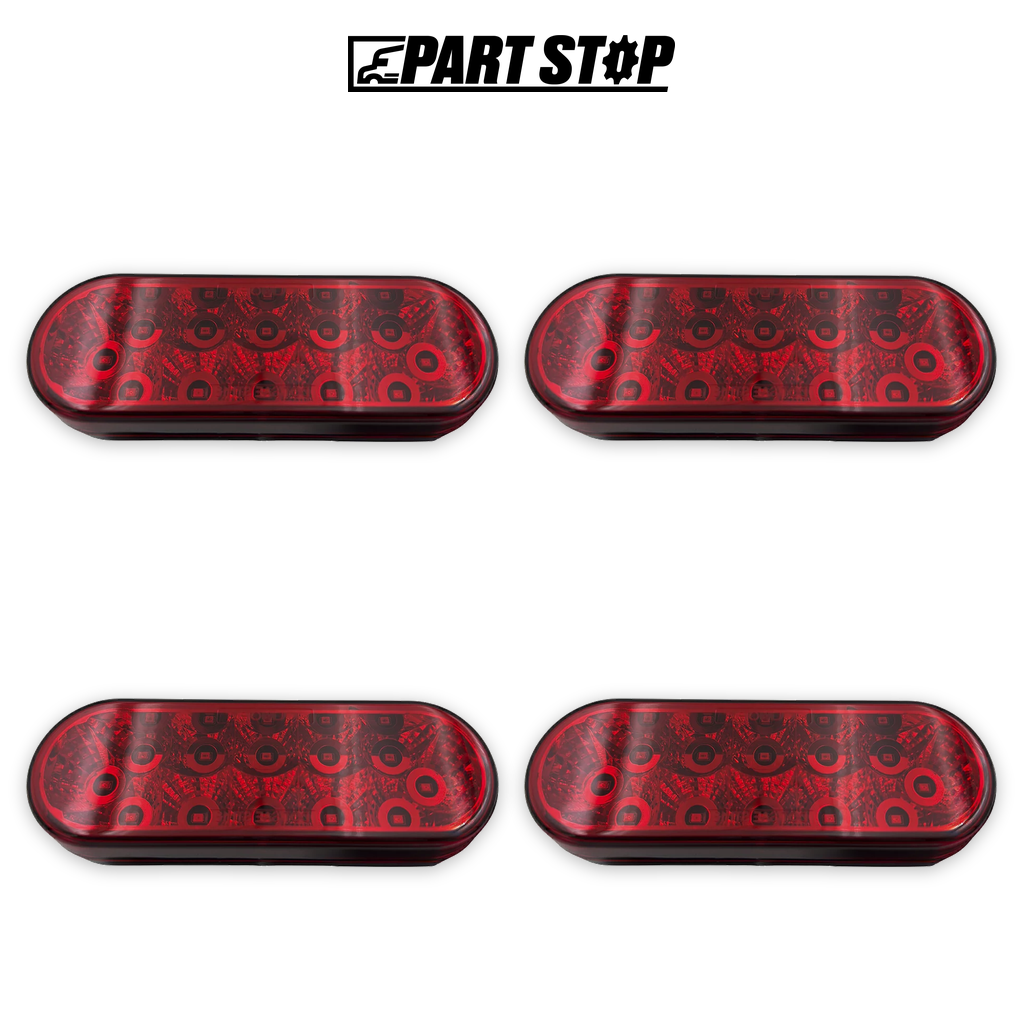 LED Trailer Tail Light 6" Red 10 DOT Replacement For Trailer — 4-Pack