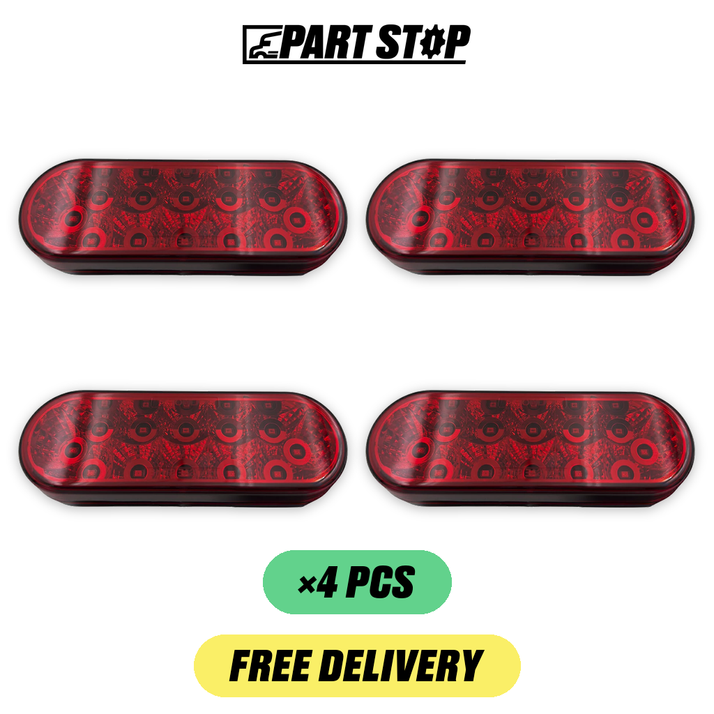 LED Trailer Tail Light 6" Red 10 DOT Replacement For Trailer — 4-Pack — pack photo 2