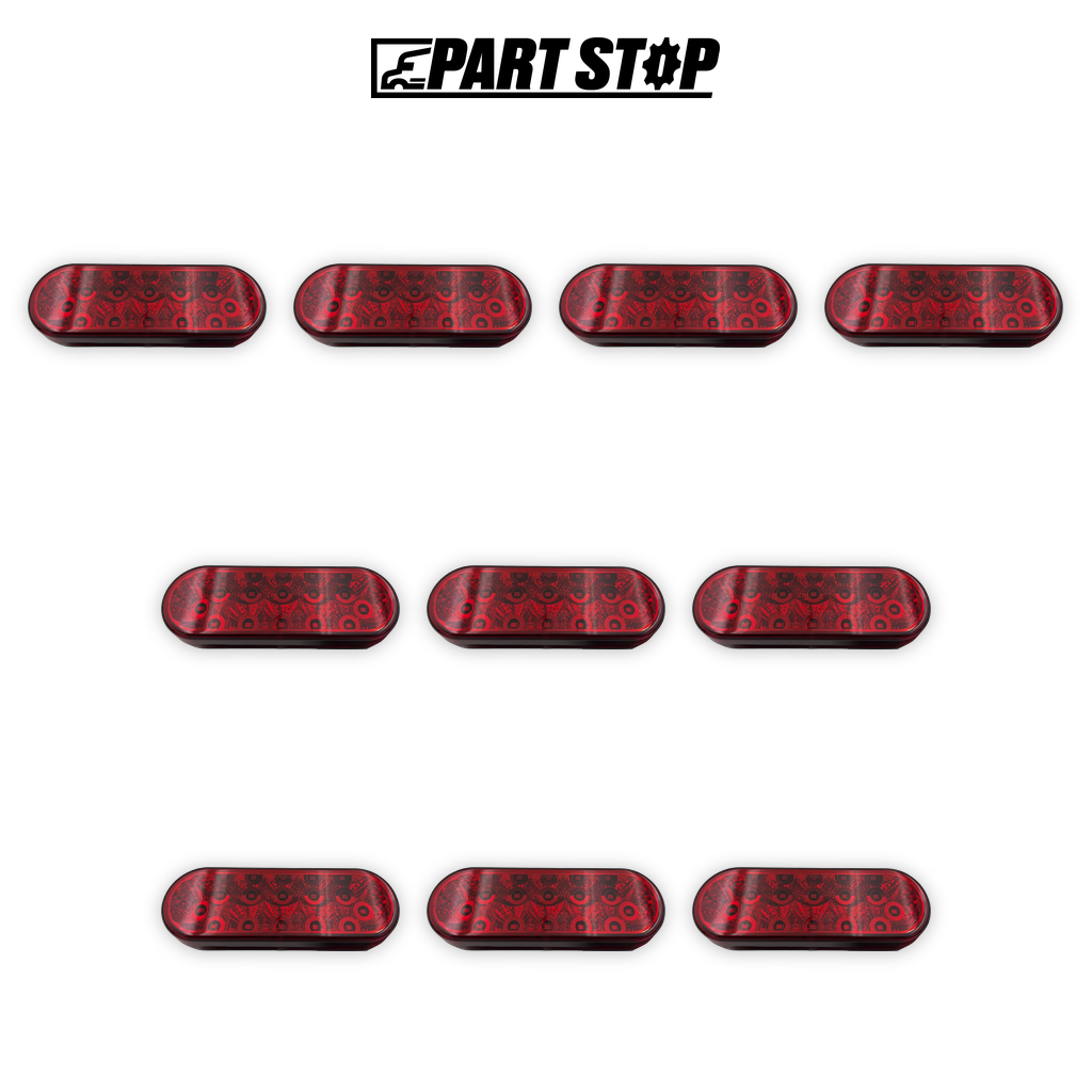 LED Trailer Tail Light 6" Red 10 DOT Replacement For Trailer — 10-Pack