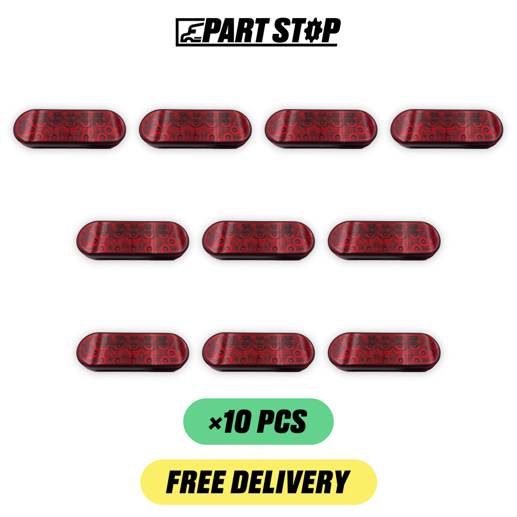 LED Trailer Tail Light 6" Red 10 DOT Replacement For Trailer — 10-Pack — pack photo 2