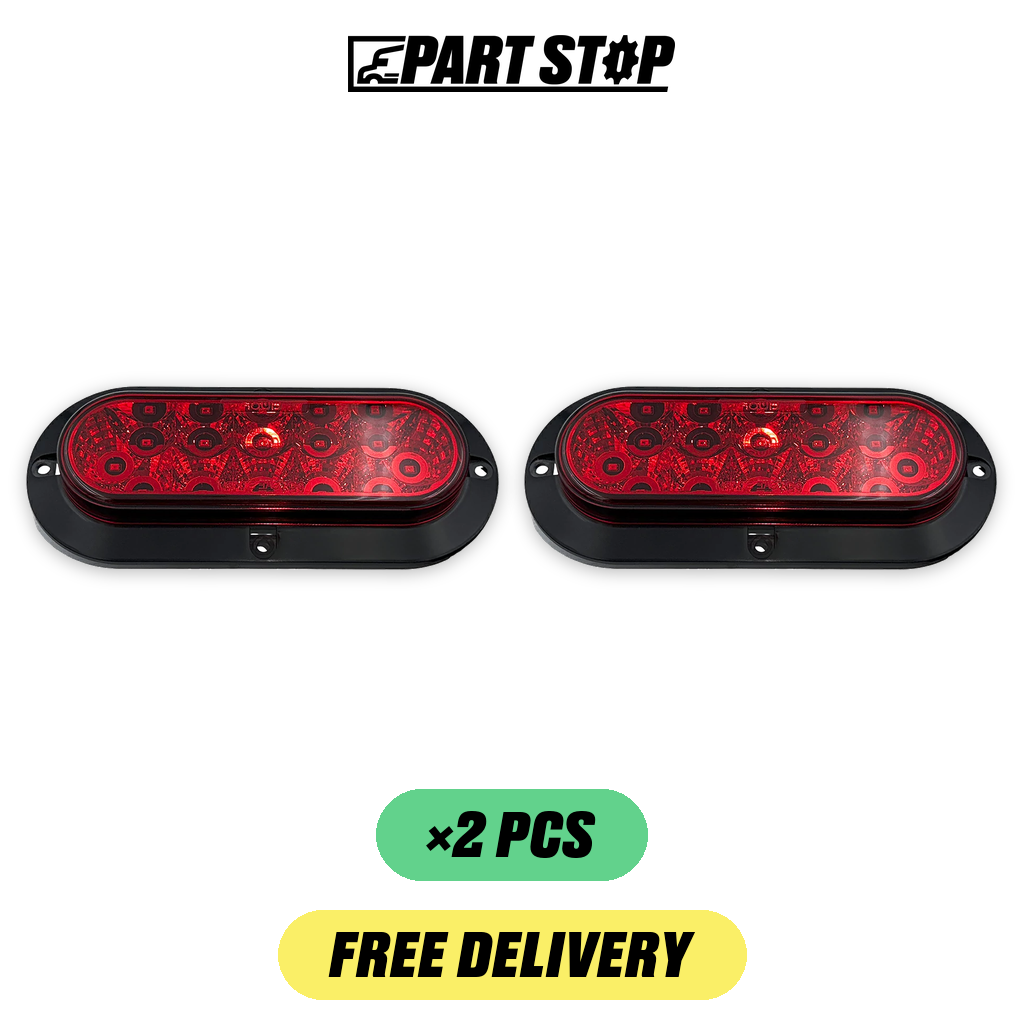 Nilight TL-01 6 inch Oval Red 10 LEDs Trailer Tail Light Sto — 2-Pack — pack photo 2