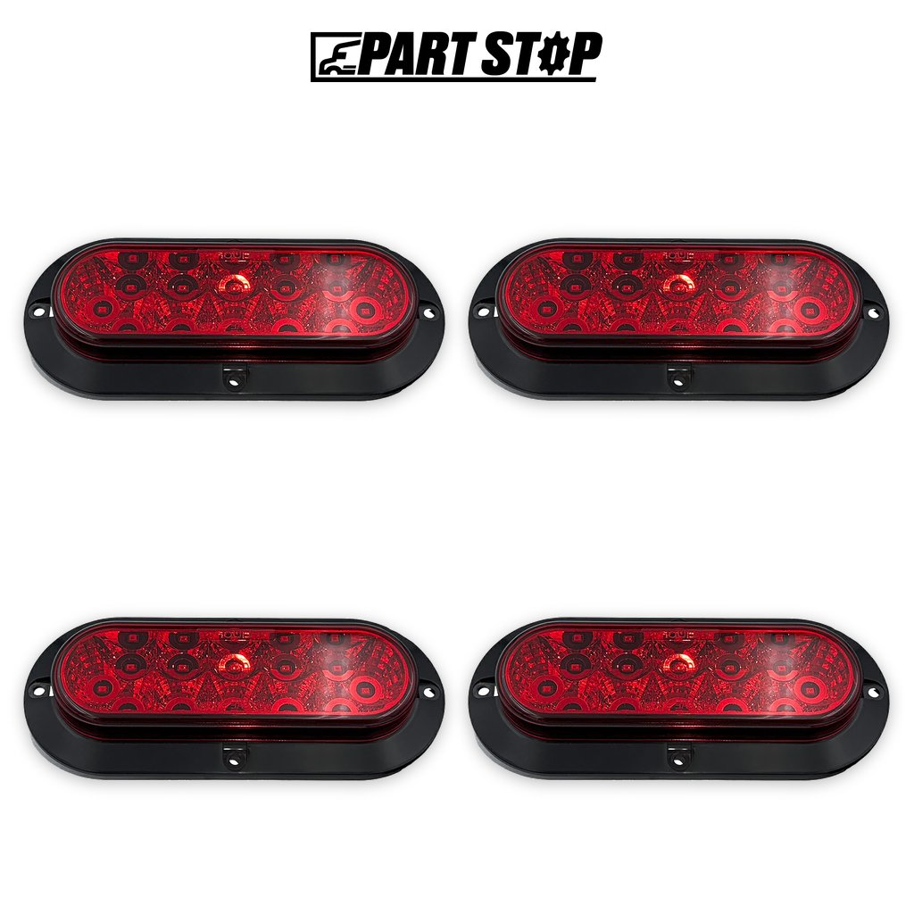 Nilight TL-01 6 inch Oval Red 10 LEDs Trailer Tail Light Sto — 4-Pack