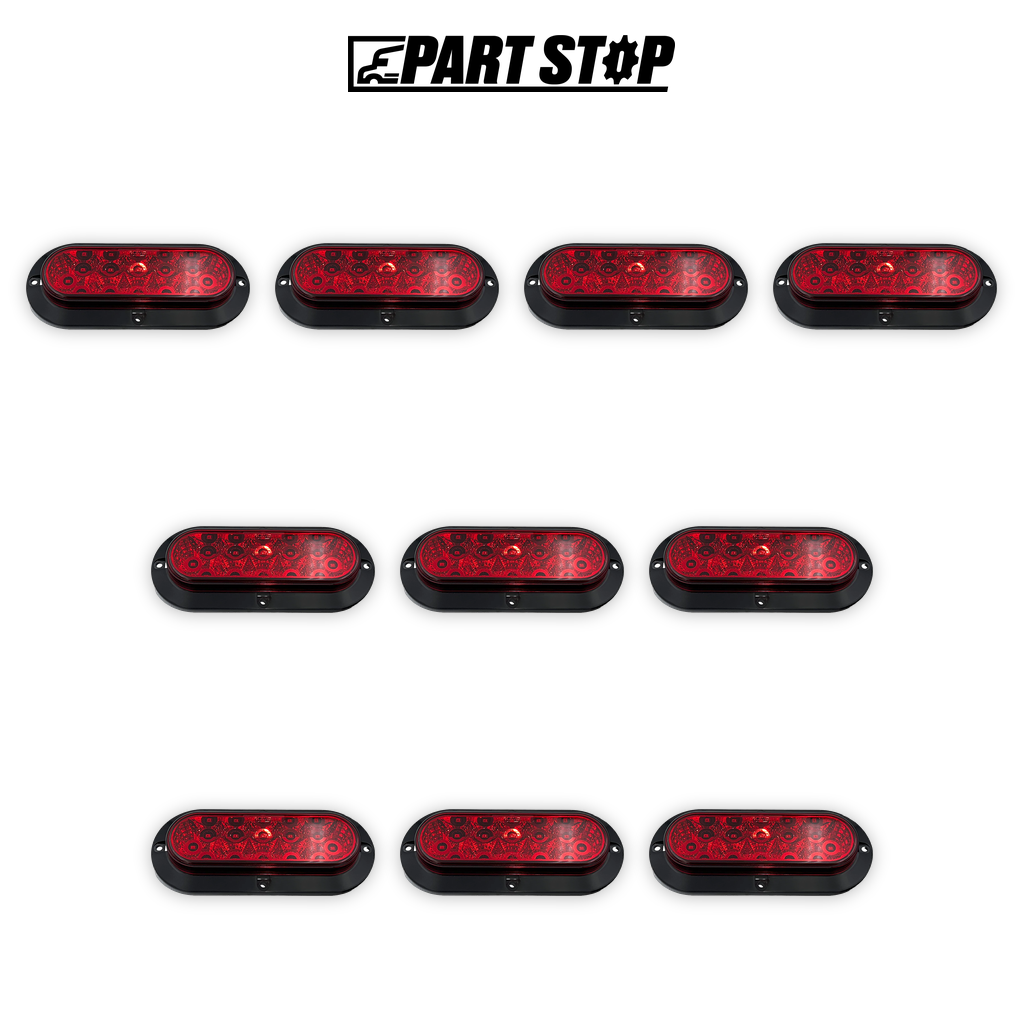 Nilight TL-01 6 inch Oval Red 10 LEDs Trailer Tail Light Sto — 10-Pack