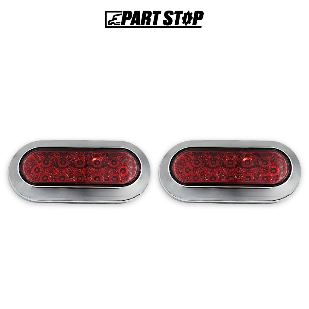 LED Oval Stop Turn Tail Light Kit 6-3/8" Red for Trucks Trai — 2-Pack
