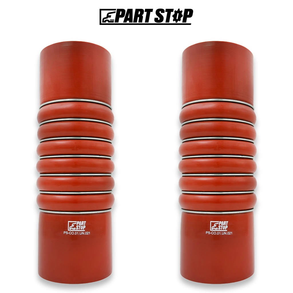 62050112000 2-Pack Extra-Long Silicone Bellows Hose Stainless for Cummins
