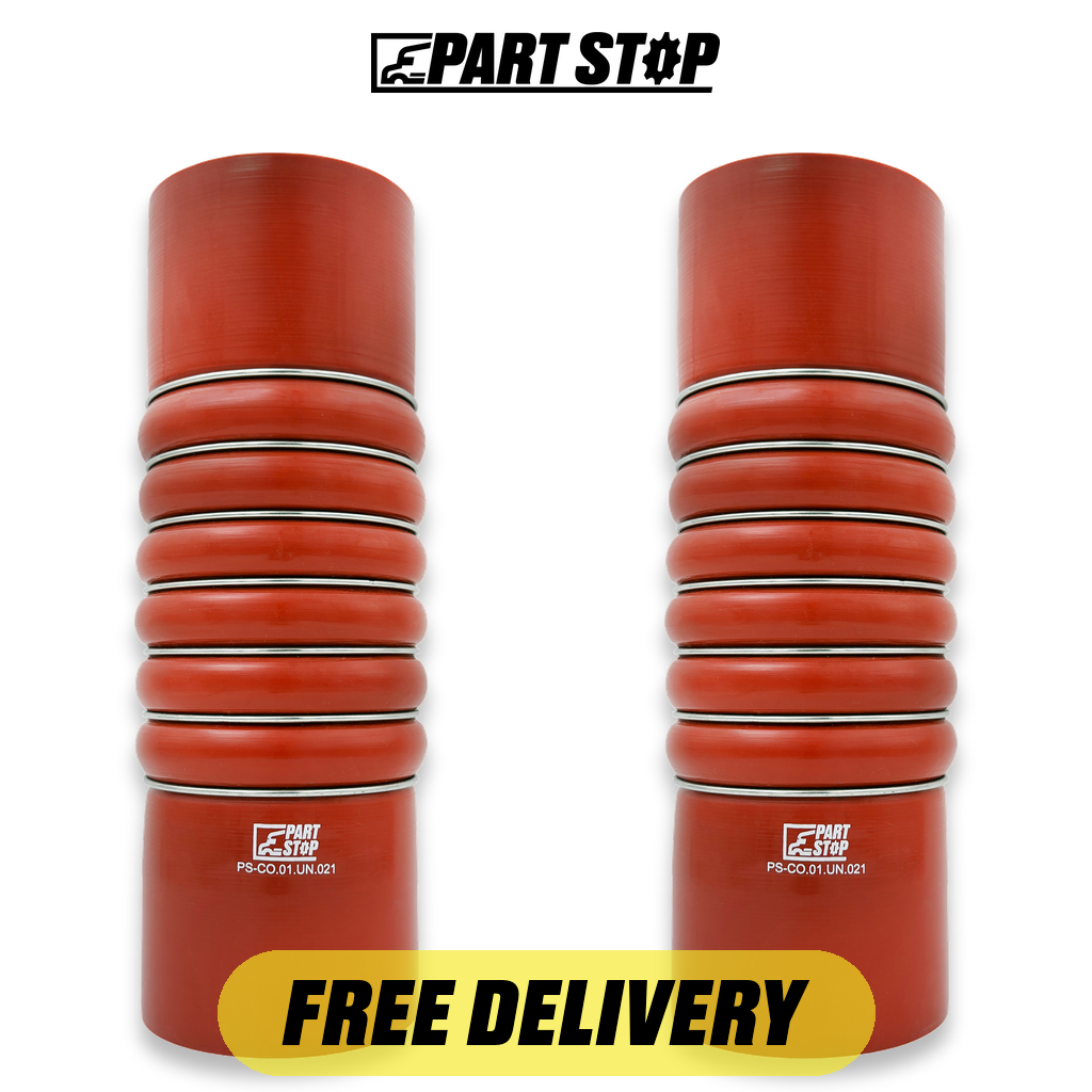 62050112000 2-Pack Extra-Long Silicone Bellows Hose Stainless for Cummins — pack photo 2