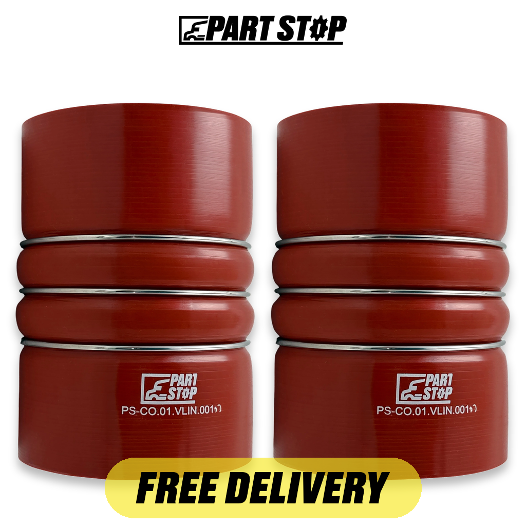 0121200001 2-Pack Silicone CAC Hump Hose Stainless for Freightliner & — pack photo 2