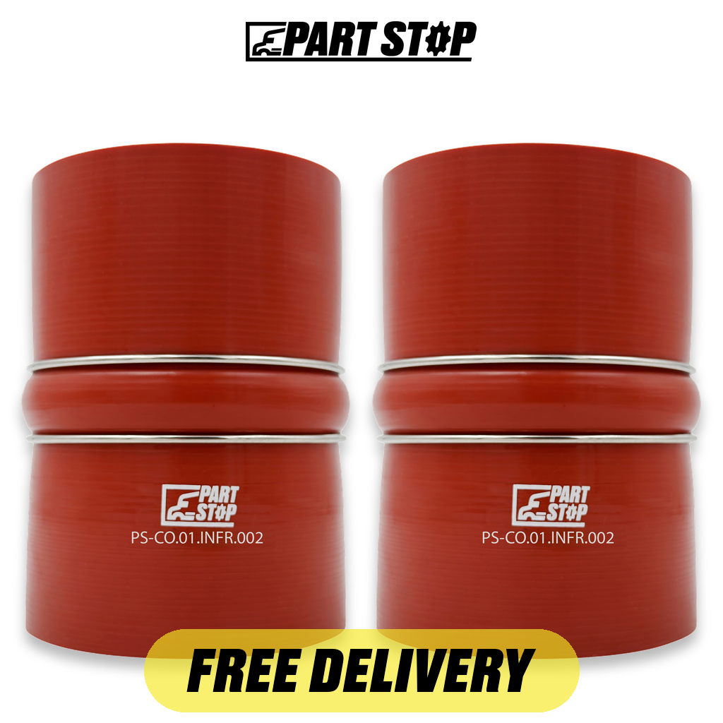 1673866C 2-Pack Silicone CAC Hump Hose Stainless for International & — pack photo 2