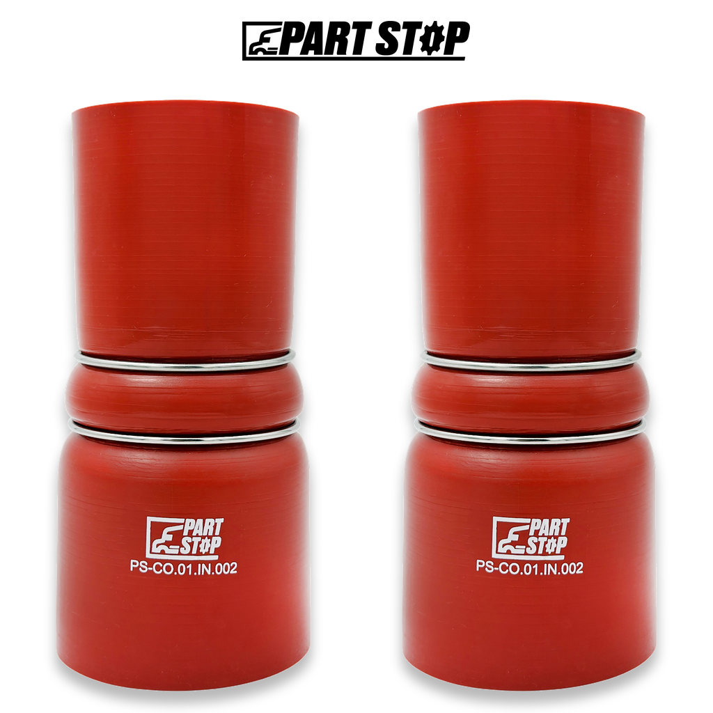 2030772C1 2-Pack Silicone Hump Reducer Hose Stainless for International &