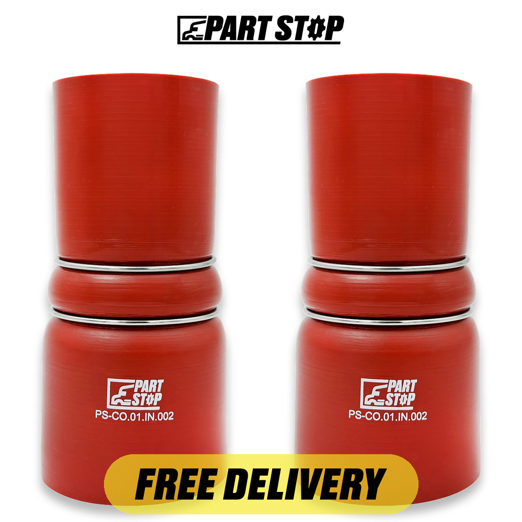 2030772C1 2-Pack Silicone Hump Reducer Hose Stainless for International & — pack photo 2