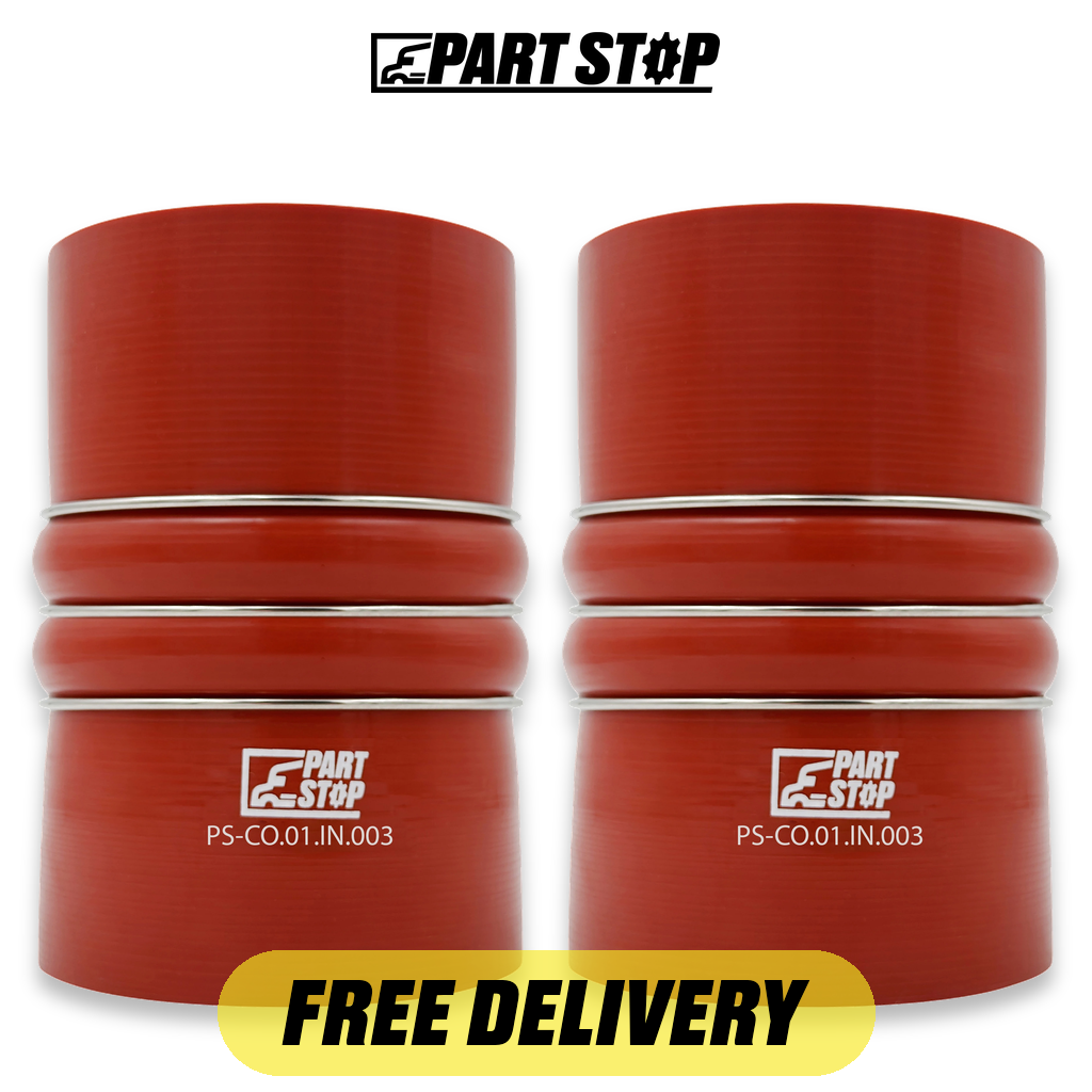 1658485C1 2-Pack Silicone CAC Hump Hose Stainless for International & Navistar — pack photo 2