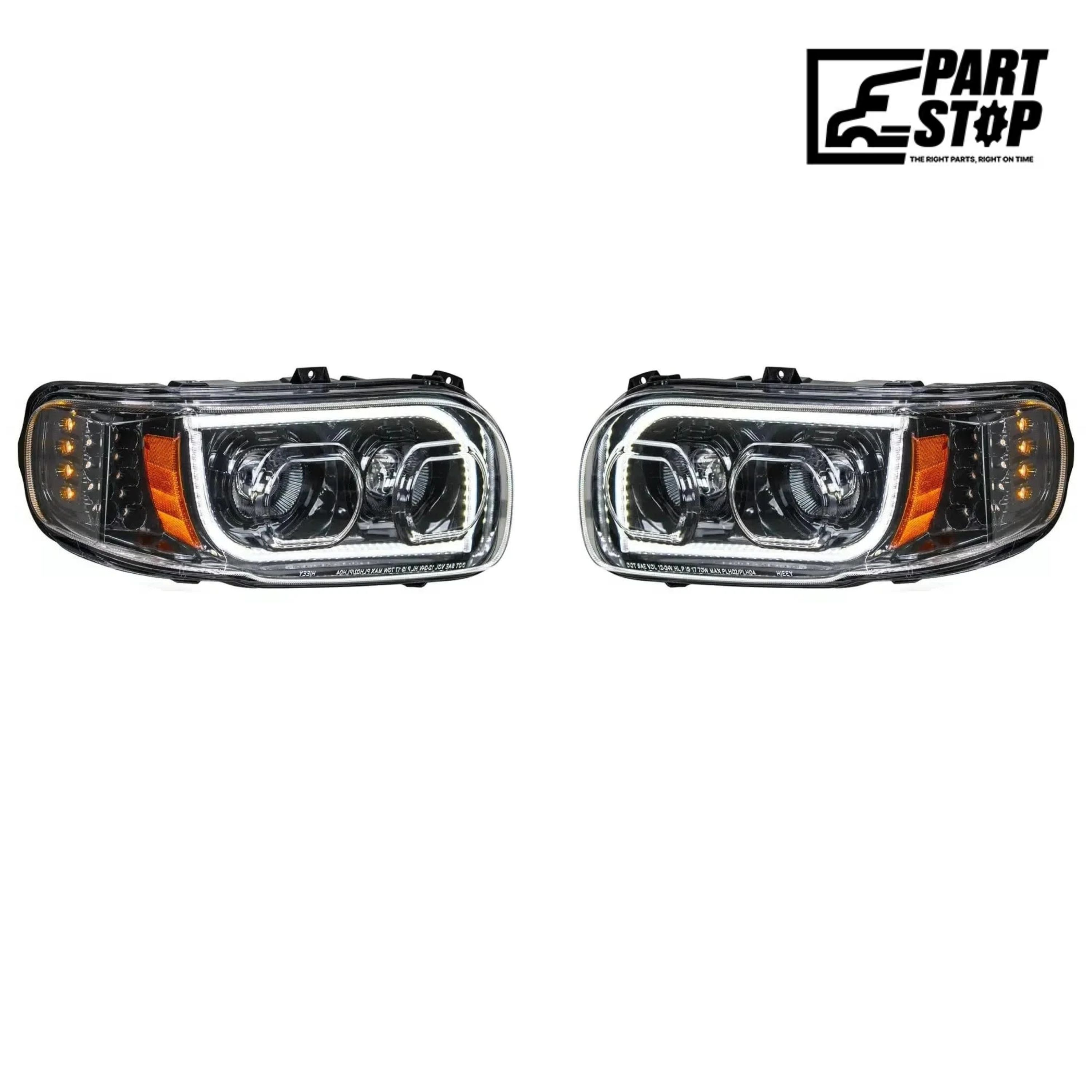 PET-014B-L PET-014B-R LED Projector Headlight Pair for Peterbilt 389 367