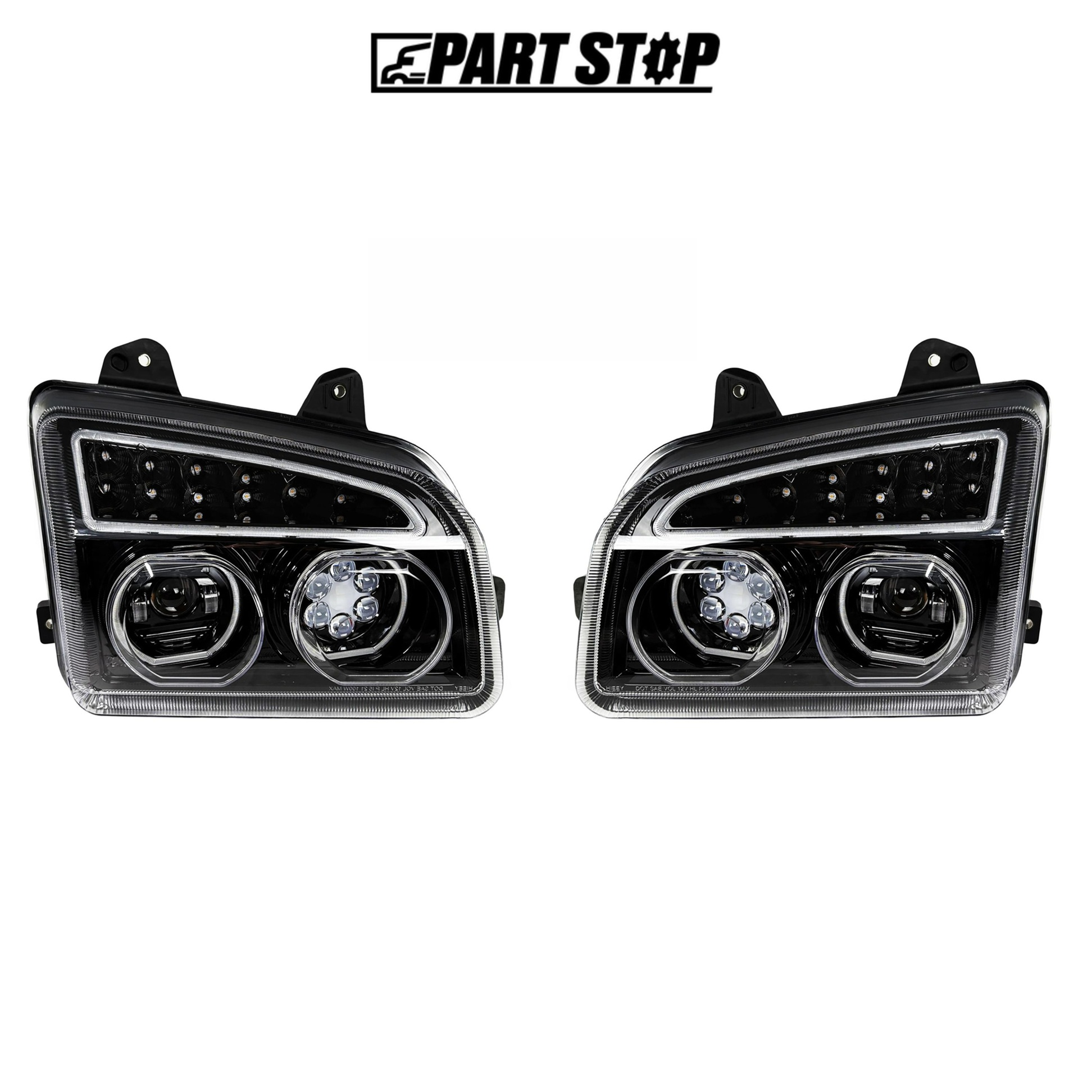 P54-6165-100R Blackout Full LED Headlight Pair for Kenworth T880 2014-2024