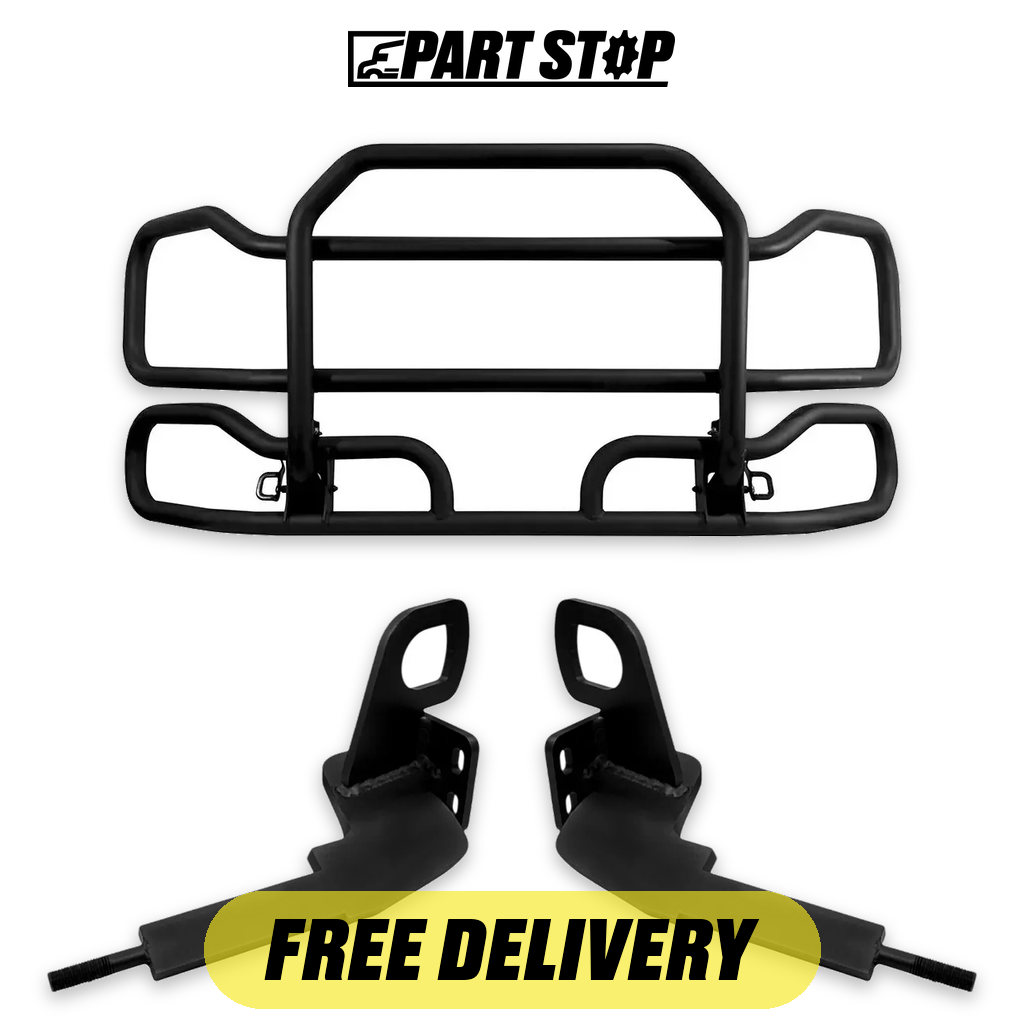 6499005B 2-Piece Black Deer Guard Model Steel Kit for Freightliner — pack photo 2