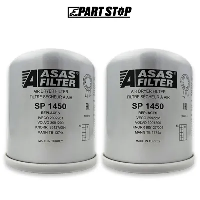 27750 2-Pack Spin-On Air Dryer Cartridge Filter for Volvo Mack