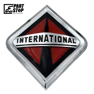 International Diamond Emblem Grill Logo Chrome Red LT MV HV , INN-002