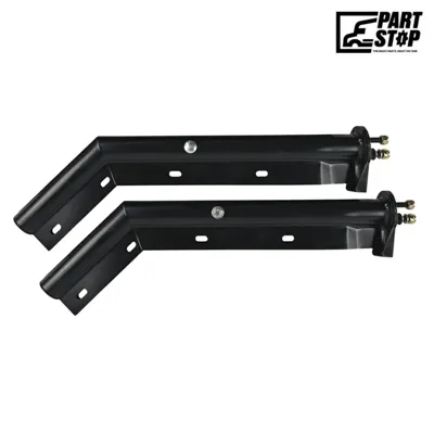 28" 45 Degree Angled Mud Flap Hanger Pair Black Steel 1-1/8" Bolt Spacing