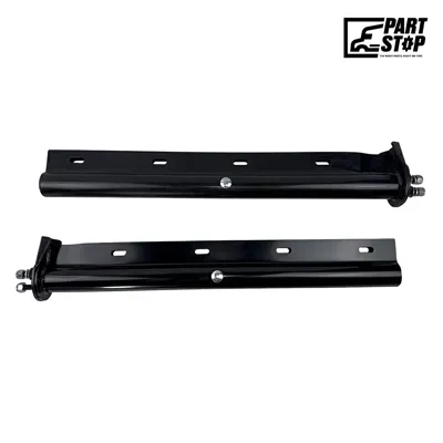 30" Straight Spring Loaded Mud Flap Hanger Pair Black Steel 1-1/8" Bolt Spacing 033-04130