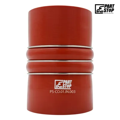 Silicone CAC Hump Hose - 3.5" ID x 6" Length with 3 Stainless Steel Rings - Fits International (Navistar) 4700, 4800, 4900 F02497S352 1658485C1