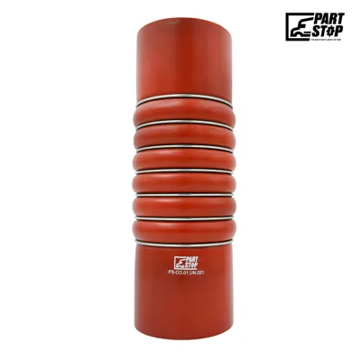 Extra-Long Silicone Bellows Hose - 4" ID x 12.5" Length - 6-Hump with 7 Stainless Steel Rings - Fits Cummins ISX F02498S352 62050112000