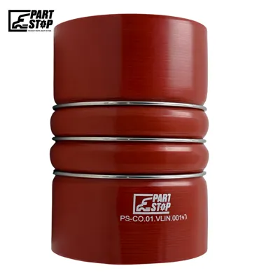 4" x 6" Red Silicone CAC Hump Hose with 3 Reinforcement Rings - Fits Volvo & International (Navistar) - Heavy Duty Turbo Cold Side