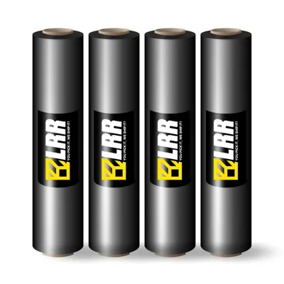 18" x 1500 ft Heavy Duty Stretch Wrap Roll Black Shrink Wrap 4 units